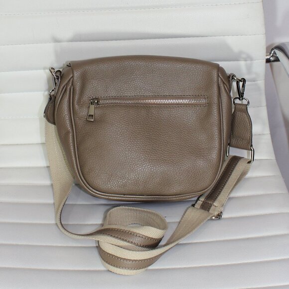 Borse in Pelle Genuine leather shoulder crossbody beige Sling bag Made in Italy - Picture 4 of 7